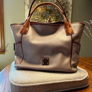 Dooney and Bourke pebble leather Kristen tote in color oyster
